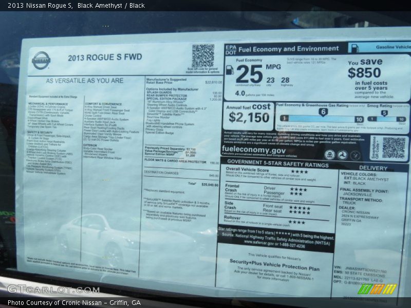  2013 Rogue S Window Sticker