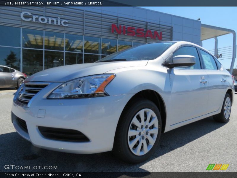 Brilliant Silver Metallic / Charcoal 2013 Nissan Sentra SV