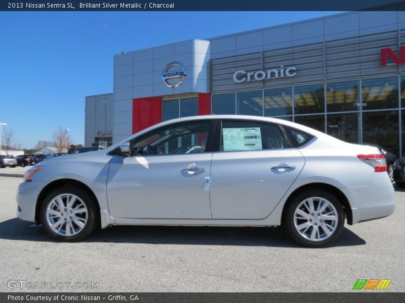 Brilliant Silver Metallic / Charcoal 2013 Nissan Sentra SL