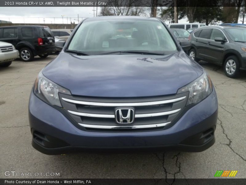 Twilight Blue Metallic / Gray 2013 Honda CR-V LX AWD