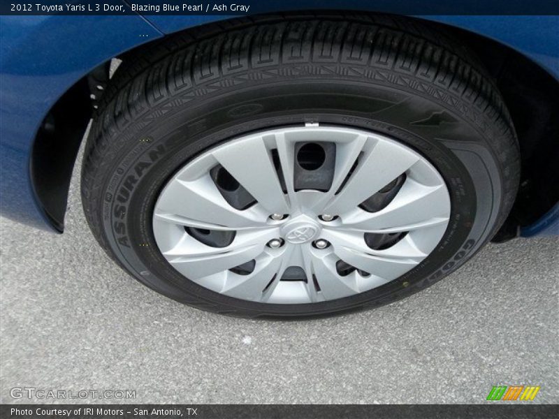 Blazing Blue Pearl / Ash Gray 2012 Toyota Yaris L 3 Door