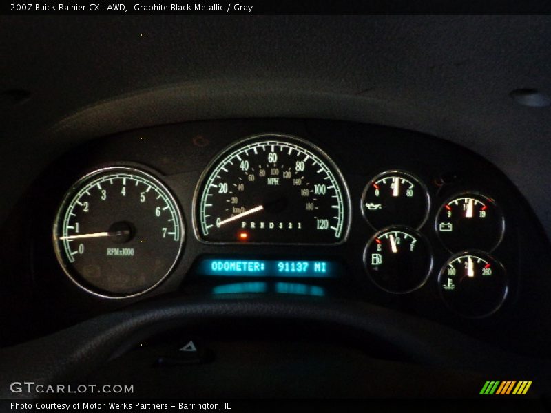Graphite Black Metallic / Gray 2007 Buick Rainier CXL AWD
