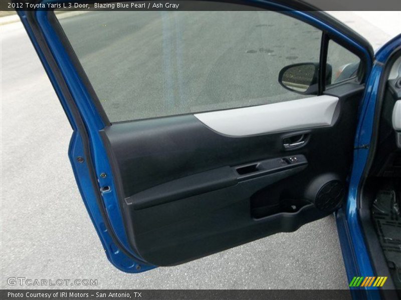Blazing Blue Pearl / Ash Gray 2012 Toyota Yaris L 3 Door