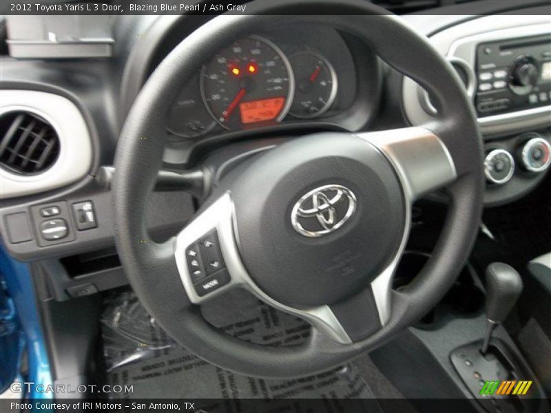 Blazing Blue Pearl / Ash Gray 2012 Toyota Yaris L 3 Door
