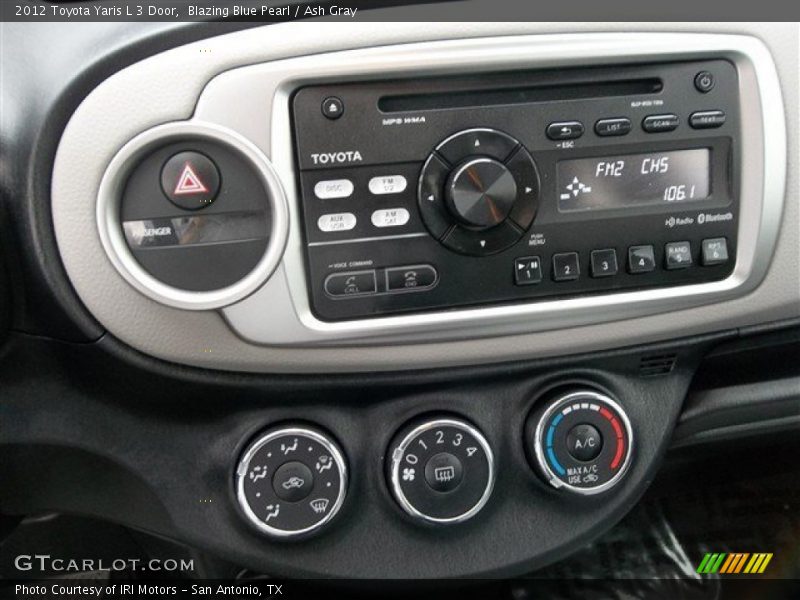 Blazing Blue Pearl / Ash Gray 2012 Toyota Yaris L 3 Door