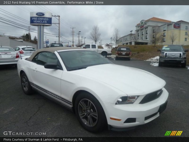 Performance White / Stone 2012 Ford Mustang V6 Premium Convertible