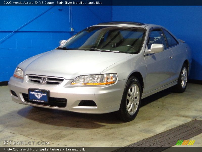Satin Silver Metallic / Lapis Blue 2002 Honda Accord EX V6 Coupe