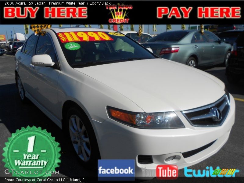 Premium White Pearl / Ebony Black 2006 Acura TSX Sedan