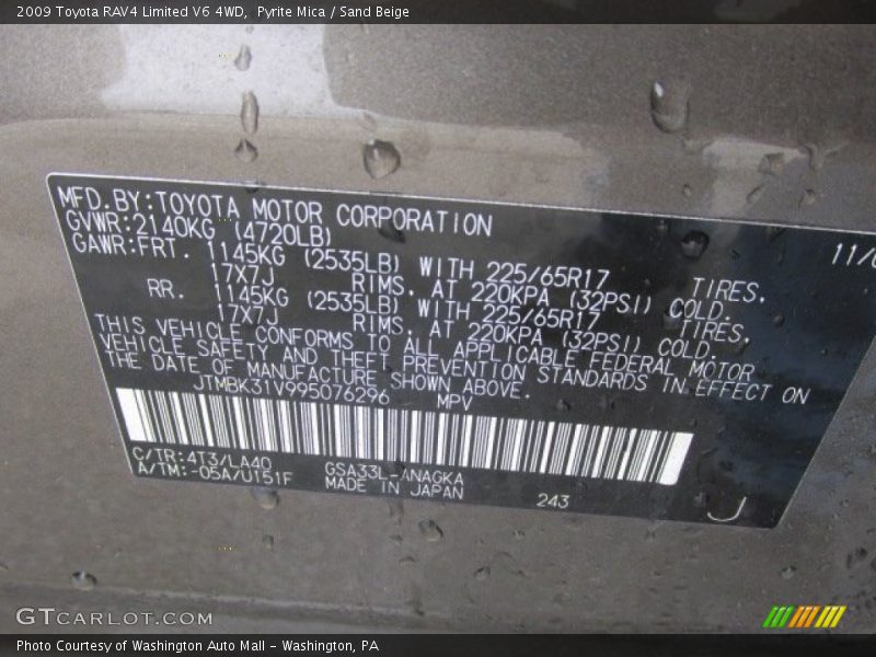 Pyrite Mica / Sand Beige 2009 Toyota RAV4 Limited V6 4WD