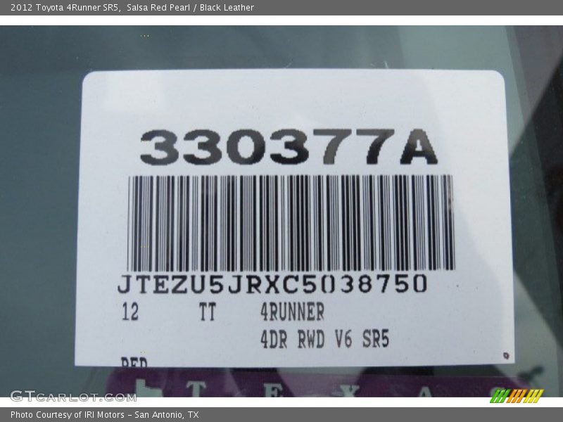 Salsa Red Pearl / Black Leather 2012 Toyota 4Runner SR5