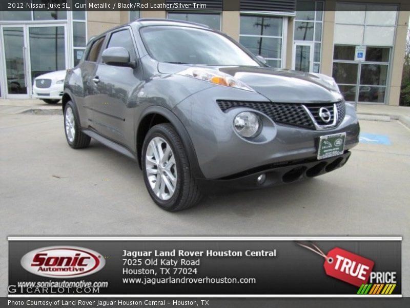 Gun Metallic / Black/Red Leather/Silver Trim 2012 Nissan Juke SL