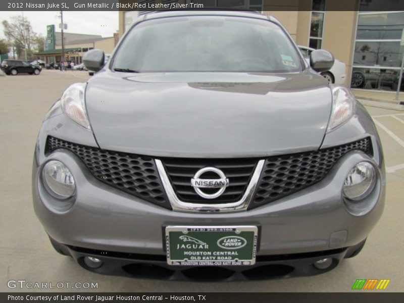 Gun Metallic / Black/Red Leather/Silver Trim 2012 Nissan Juke SL