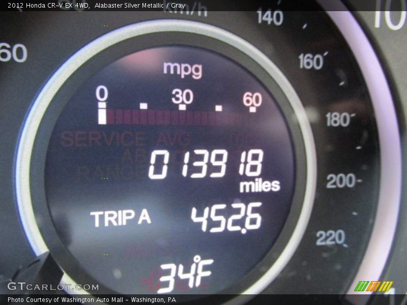 Alabaster Silver Metallic / Gray 2012 Honda CR-V EX 4WD