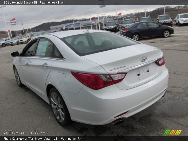 Pearl White / Black 2011 Hyundai Sonata SE