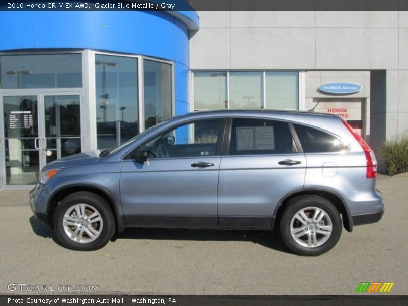 Glacier Blue Metallic / Gray 2010 Honda CR-V EX AWD