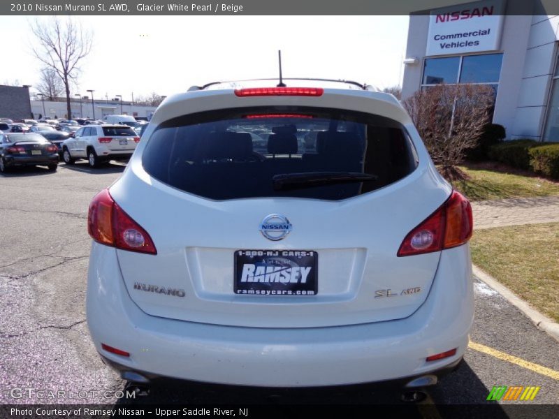 Glacier White Pearl / Beige 2010 Nissan Murano SL AWD