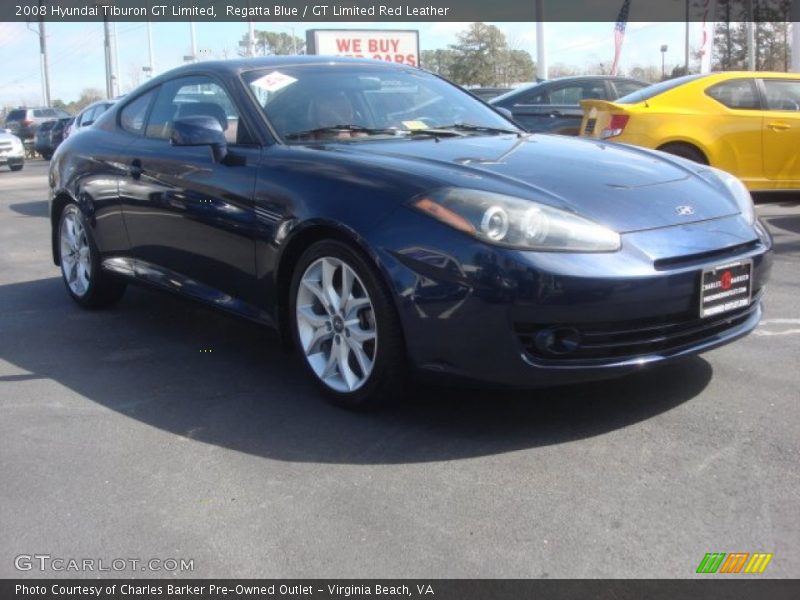 Regatta Blue / GT Limited Red Leather 2008 Hyundai Tiburon GT Limited