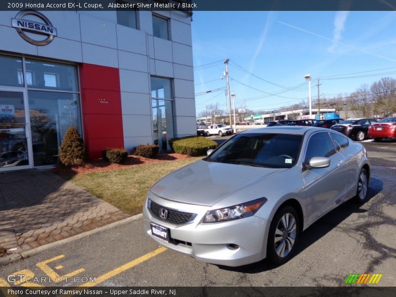 Alabaster Silver Metallic / Black 2009 Honda Accord EX-L Coupe