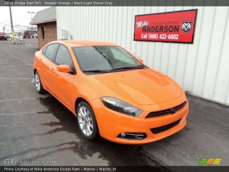 Header Orange / Black/Light Diesel Gray 2013 Dodge Dart SXT