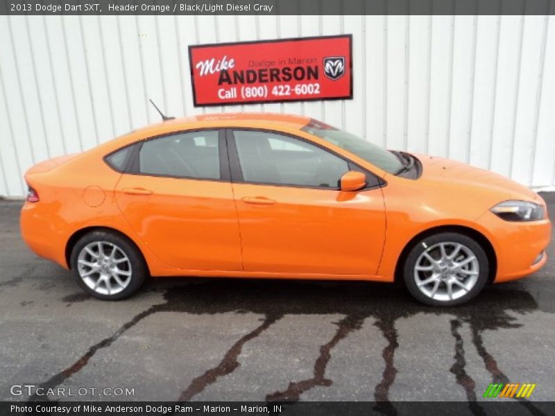 Header Orange / Black/Light Diesel Gray 2013 Dodge Dart SXT