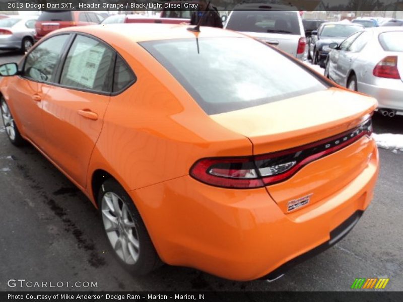 Header Orange / Black/Light Diesel Gray 2013 Dodge Dart SXT
