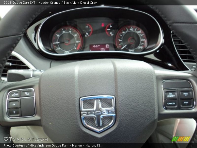 Header Orange / Black/Light Diesel Gray 2013 Dodge Dart SXT