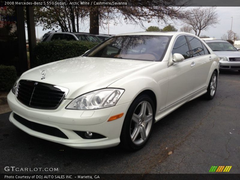 Arctic White / Cashmere/Savanna 2008 Mercedes-Benz S 550 Sedan