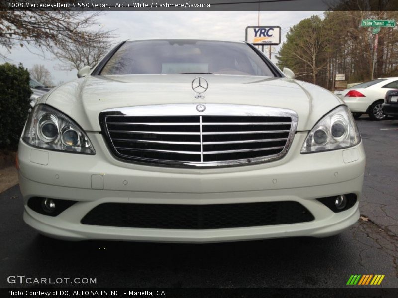 Arctic White / Cashmere/Savanna 2008 Mercedes-Benz S 550 Sedan
