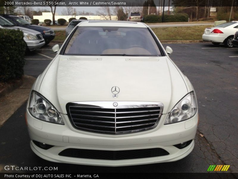 Arctic White / Cashmere/Savanna 2008 Mercedes-Benz S 550 Sedan