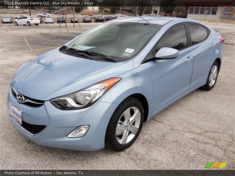 Blue Sky Metallic / Beige 2013 Hyundai Elantra GLS