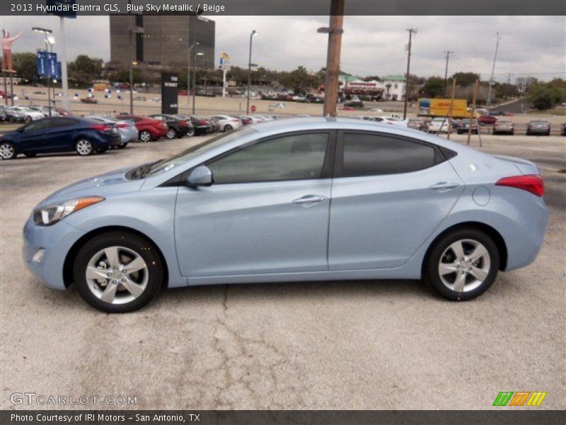 Blue Sky Metallic / Beige 2013 Hyundai Elantra GLS