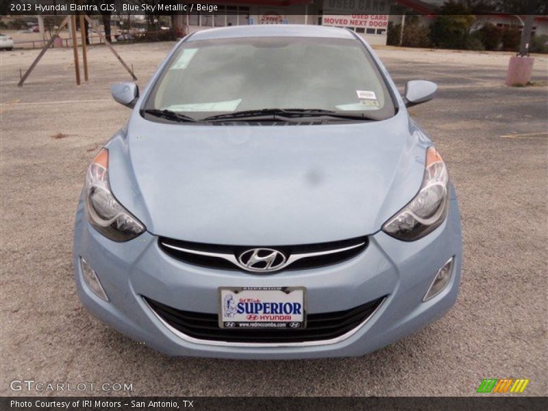 Blue Sky Metallic / Beige 2013 Hyundai Elantra GLS