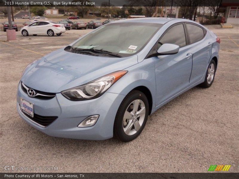 Blue Sky Metallic / Beige 2013 Hyundai Elantra GLS