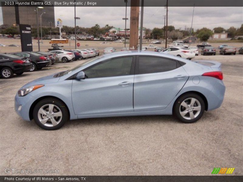 Blue Sky Metallic / Beige 2013 Hyundai Elantra GLS