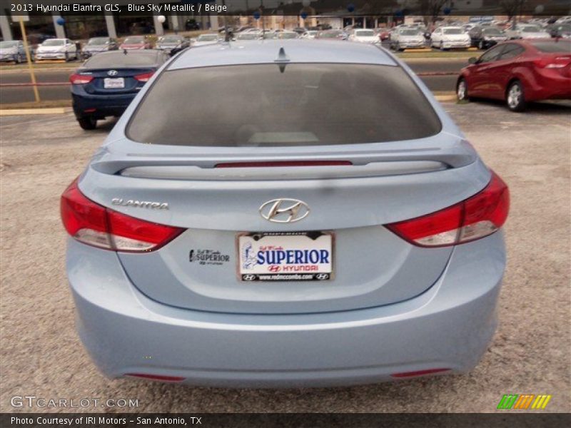 Blue Sky Metallic / Beige 2013 Hyundai Elantra GLS