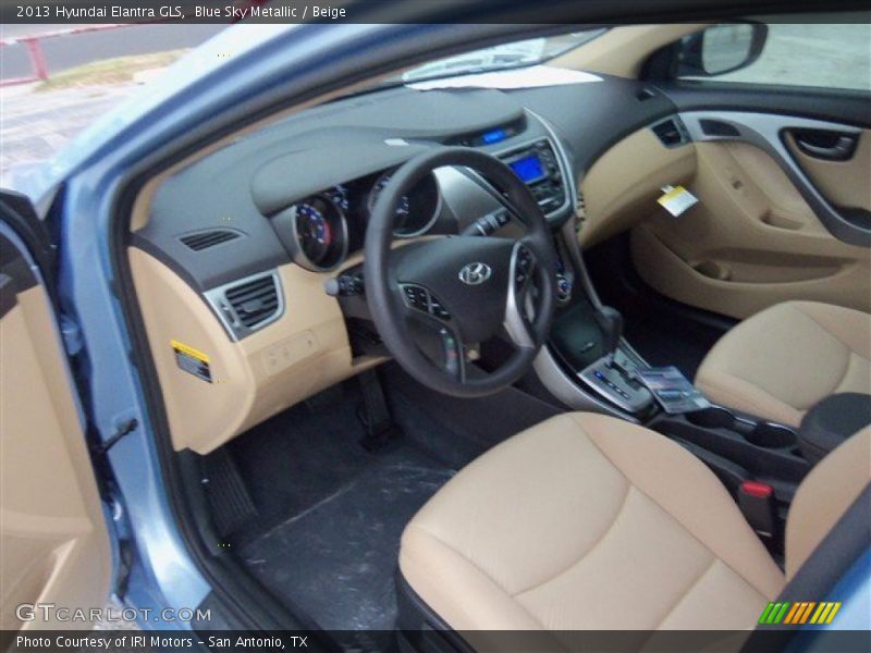 Blue Sky Metallic / Beige 2013 Hyundai Elantra GLS