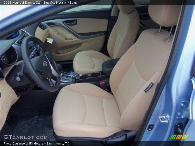 Blue Sky Metallic / Beige 2013 Hyundai Elantra GLS