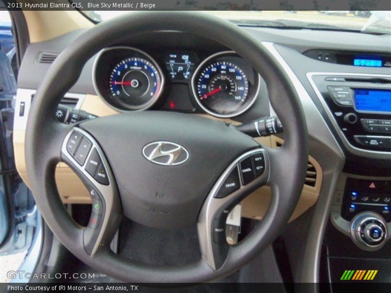 Blue Sky Metallic / Beige 2013 Hyundai Elantra GLS