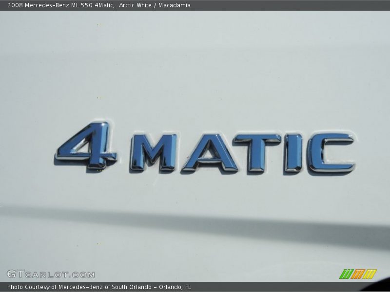 Arctic White / Macadamia 2008 Mercedes-Benz ML 550 4Matic