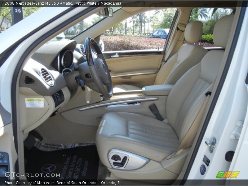 Front Seat of 2008 ML 550 4Matic