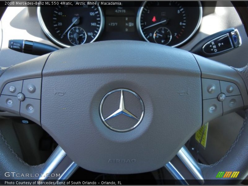 Arctic White / Macadamia 2008 Mercedes-Benz ML 550 4Matic