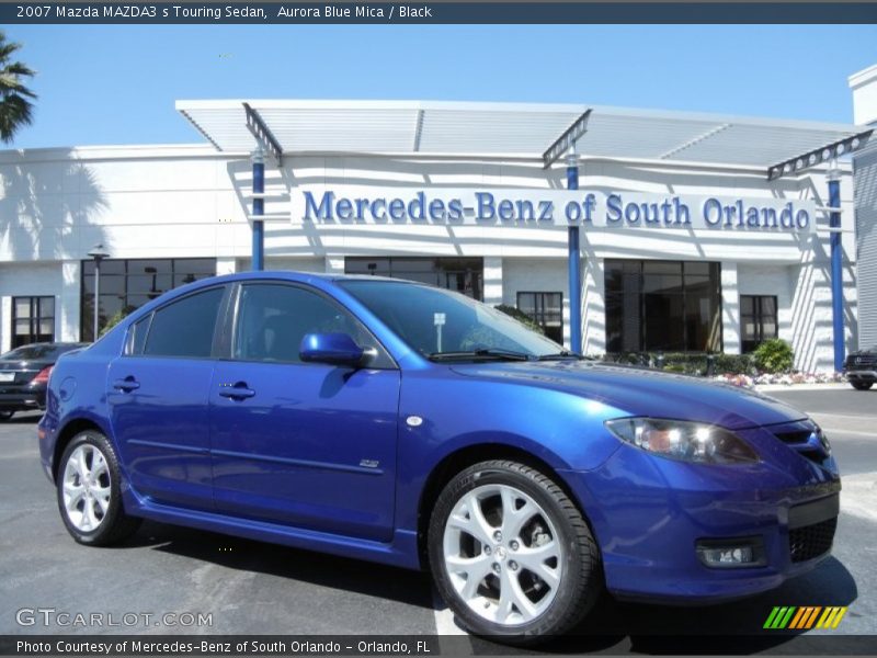 Aurora Blue Mica / Black 2007 Mazda MAZDA3 s Touring Sedan