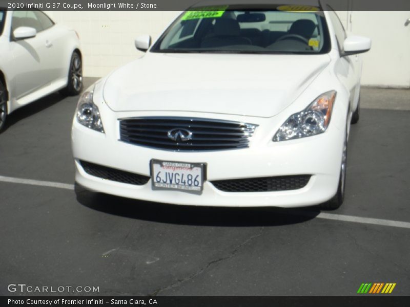 Moonlight White / Stone 2010 Infiniti G 37 Coupe