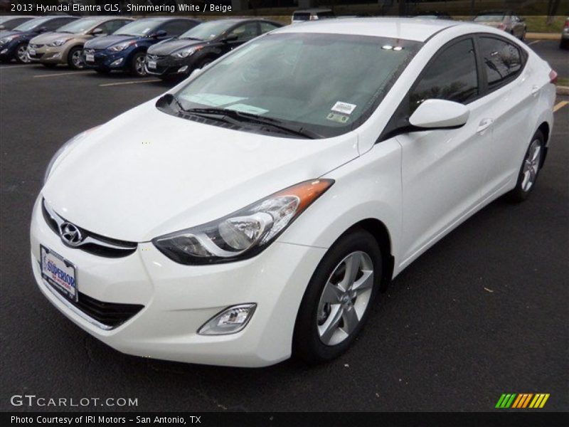 Shimmering White / Beige 2013 Hyundai Elantra GLS