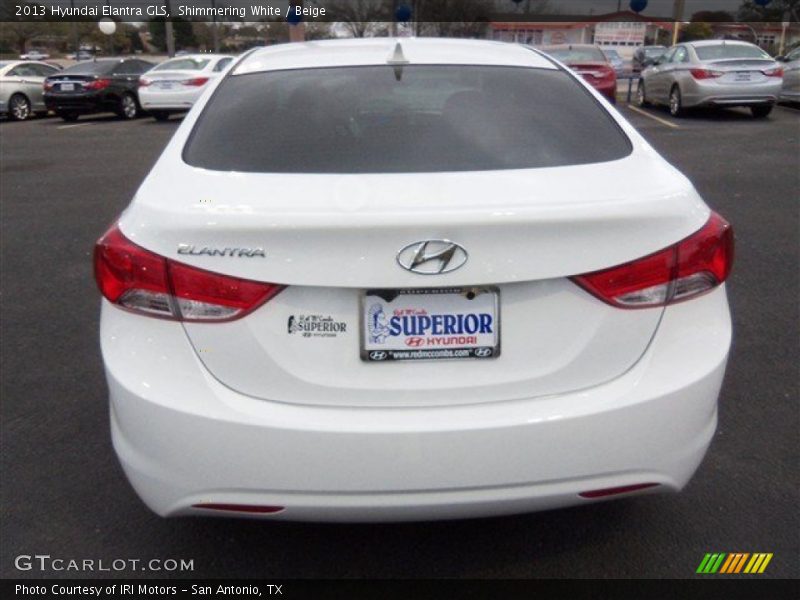 Shimmering White / Beige 2013 Hyundai Elantra GLS