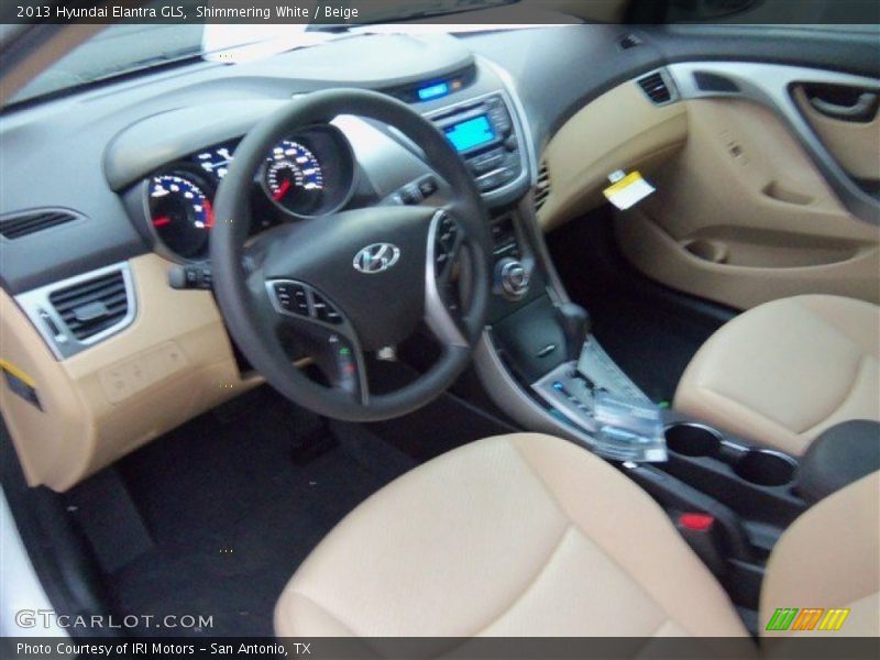 Shimmering White / Beige 2013 Hyundai Elantra GLS