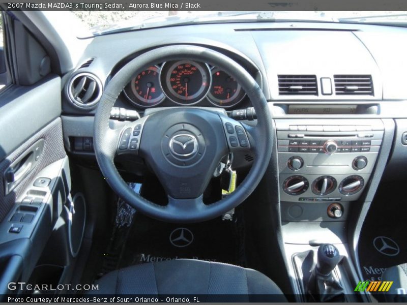 Aurora Blue Mica / Black 2007 Mazda MAZDA3 s Touring Sedan