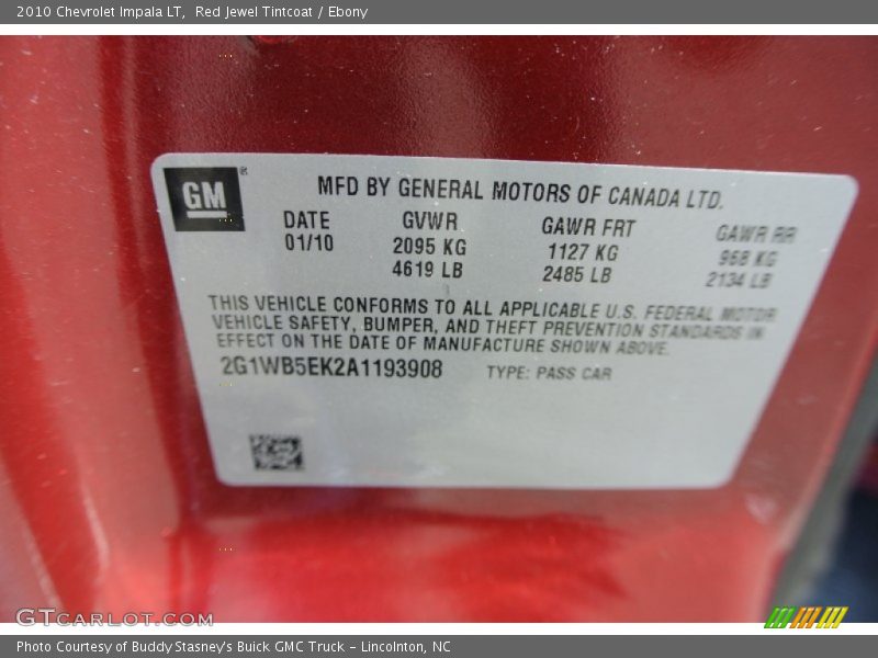 Red Jewel Tintcoat / Ebony 2010 Chevrolet Impala LT