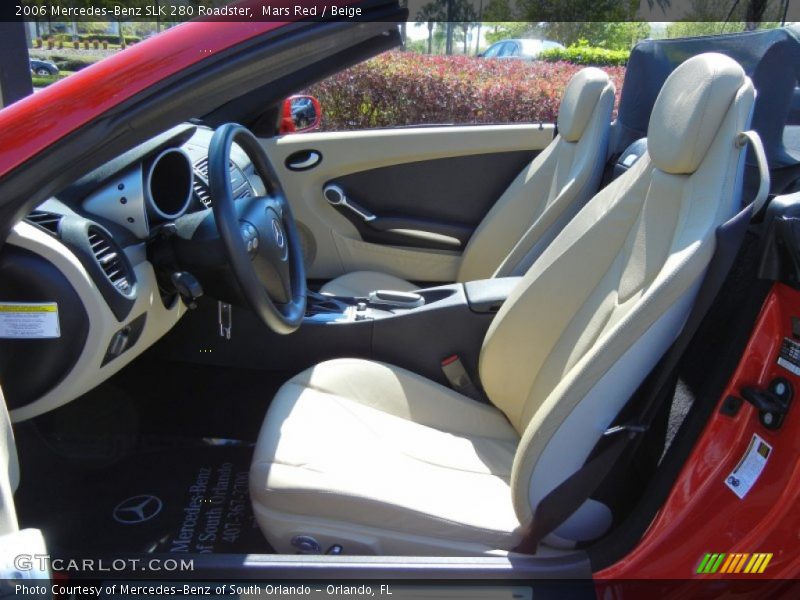 Front Seat of 2006 SLK 280 Roadster
