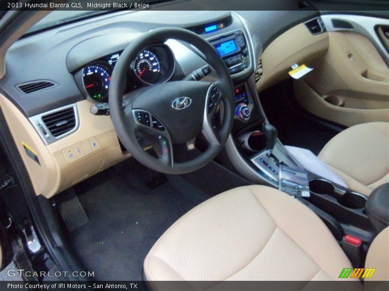 Midnight Black / Beige 2013 Hyundai Elantra GLS